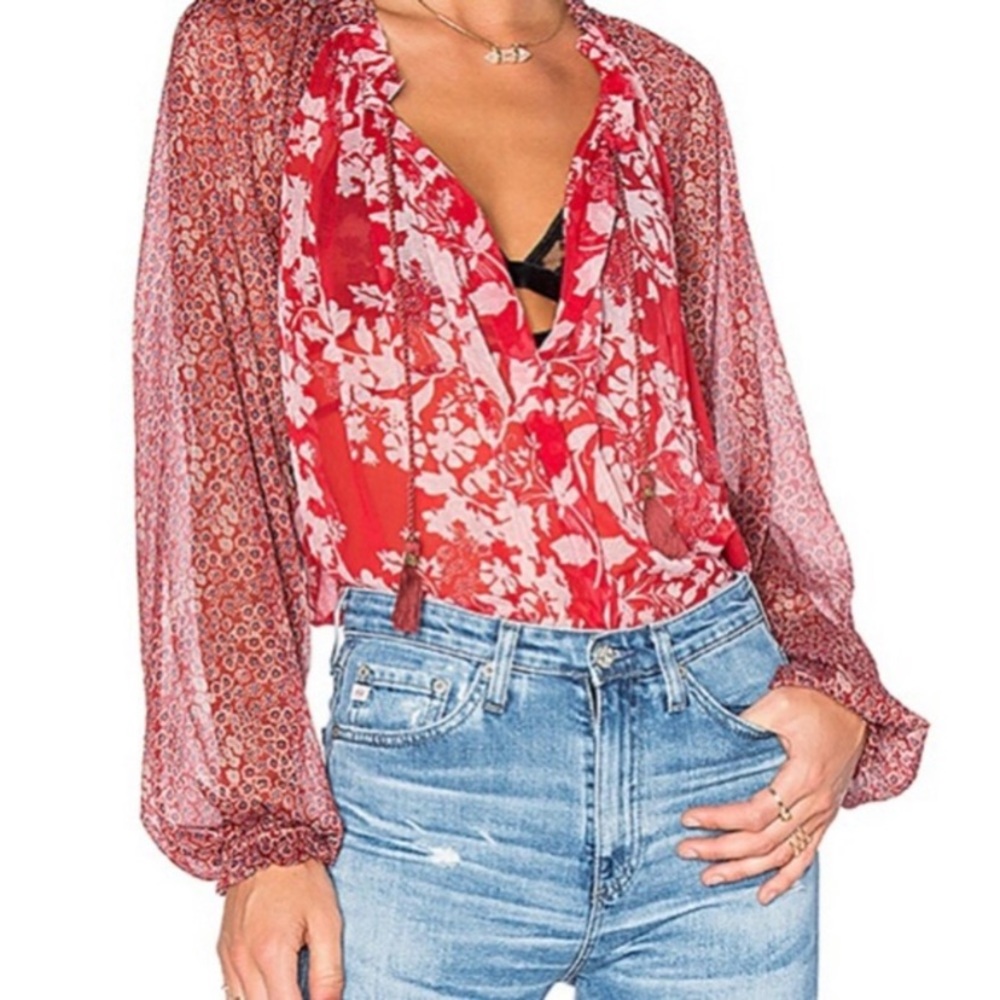 Free People | Hendrix Floral Print Sheer Top